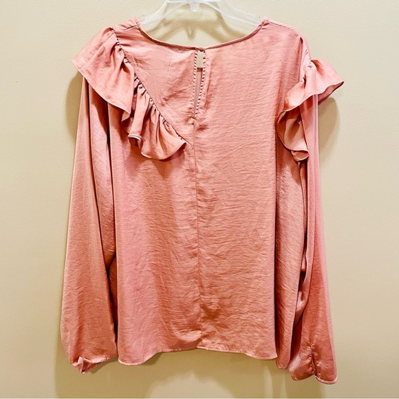 Lane Bryant Pink Ruffled Blouse Size 22 - Picture 5 of 5